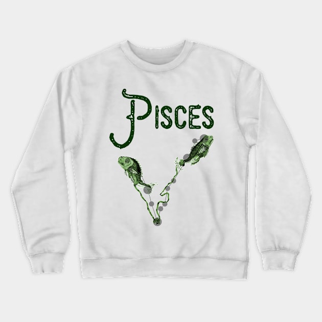 Pisces ))(( Astrological Sign Zodiac Constellation Design Crewneck Sweatshirt by darklordpug